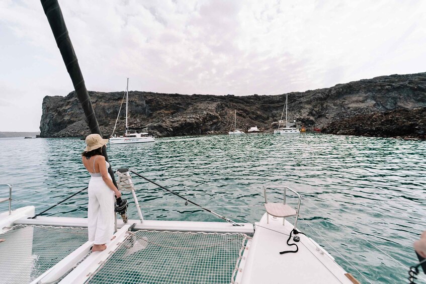 Santorini Catamaran Cruise with Swimming, Meal and Open Bar 1