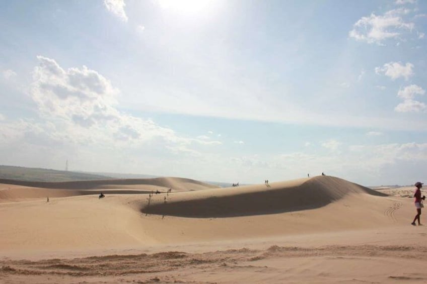 Wüstenlandschaft mit Sanddünen und blauem Himmel. 5