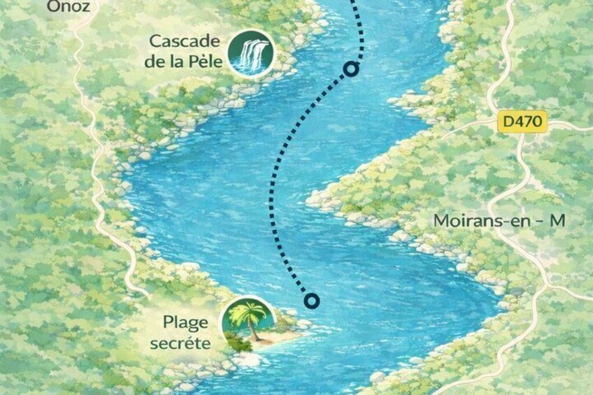 A river with a waterfall and a secret beach. 2