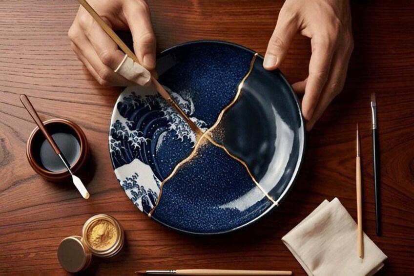 Kyoto Kintsugi Gold Repair Pottery Class 4