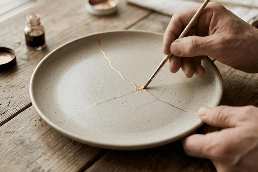 Kyoto Kintsugi Gold Repair Pottery Class 3