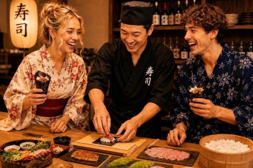 Tokyo: Sushi Making Class in Shibuya Hand Rolled with Master 2