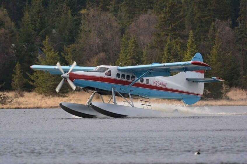 A seaplane with the registration N254AW on water. 2