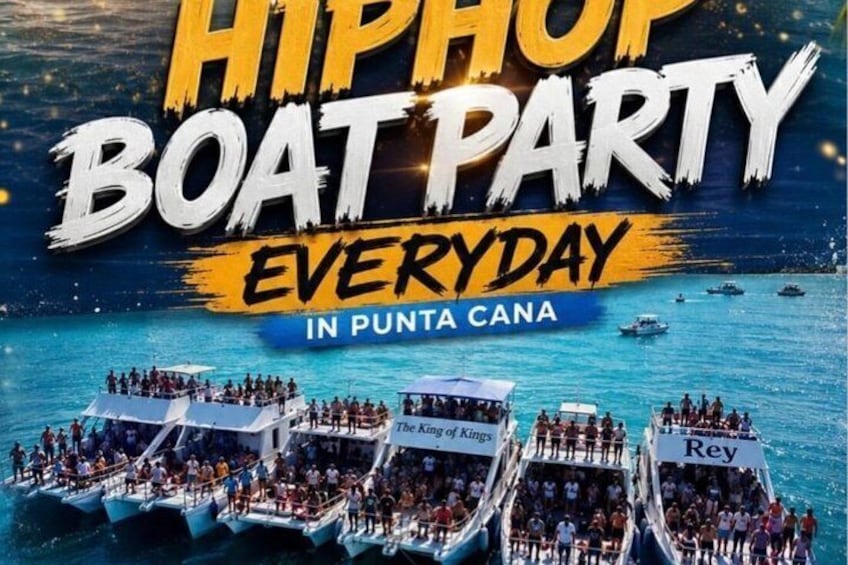 Hip Hop Boat in Punta Cana unlimited Drinks & Sand Bar for Adults 2
