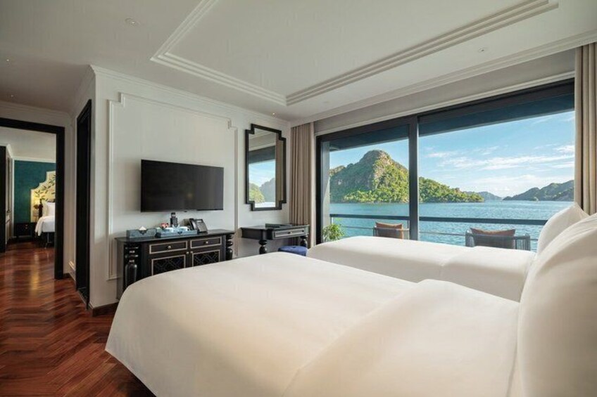 2 Day Ha Long Lan Ha Bay to Bai Tu Long bay Luxury 6 Star Cruise 4