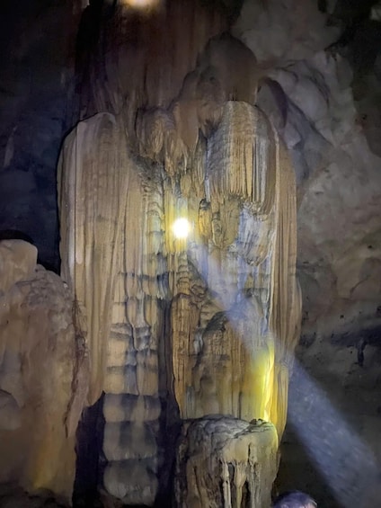 A cave with stalactites and stalagmites. 4