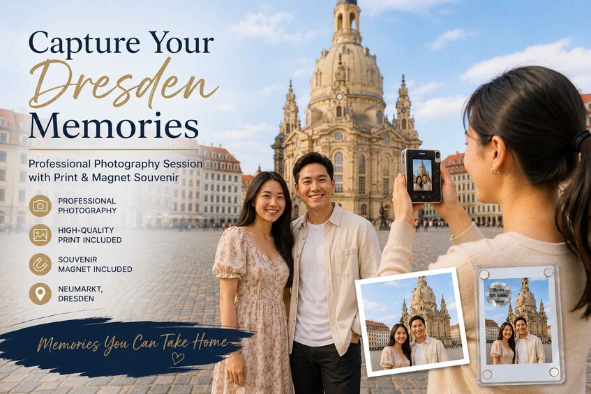 A professional photography session in Dresden with a historic building in the background. 2