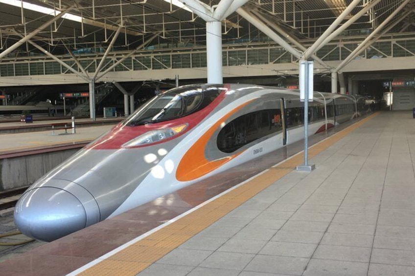 Un tren de alta velocidad en el andén de la estación. 1