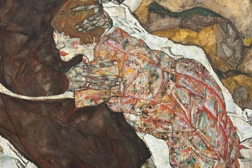 Una pintura con figuras humanas abstractas y formas geométricas. 4