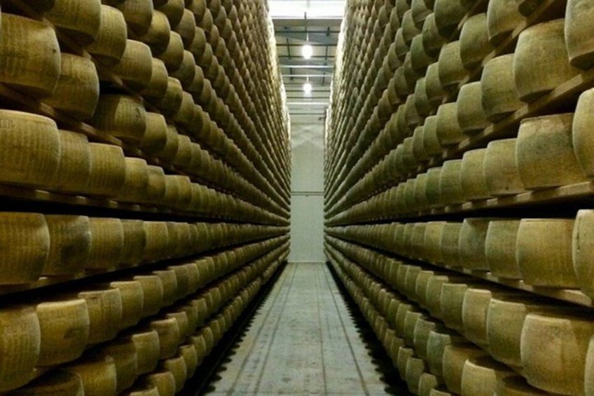Un almacén con hileras de barriles de madera. 1