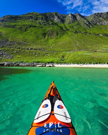 Picture 12 for Activity Lofoten: Kayak to Haukland & Hike Mannen with Local Guide 3
