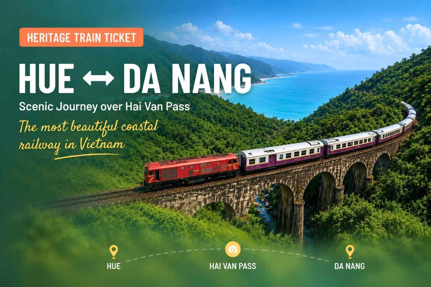 A scenic train journey over Hai Van Pass between Hue and Da Nang. 1