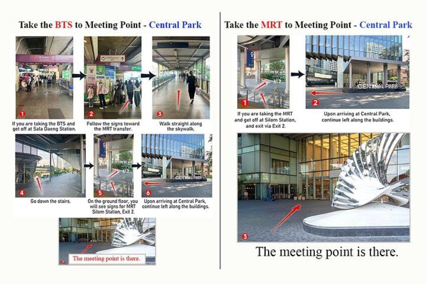A series of steps to reach the meeting point at Central Park. 3