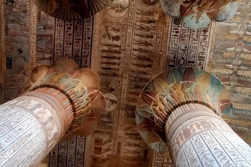 Ancient Egyptian columns with hieroglyphs. 2