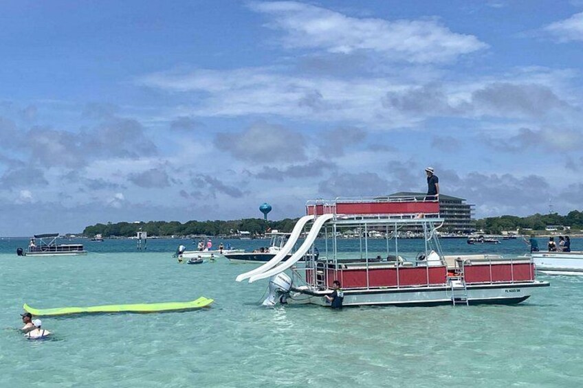 Private Crab Island Double Slides Pontoon Charter 2