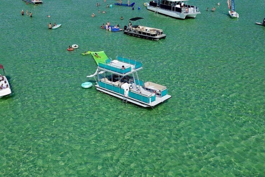 Private Crab Island Double Slides Pontoon Charter 3