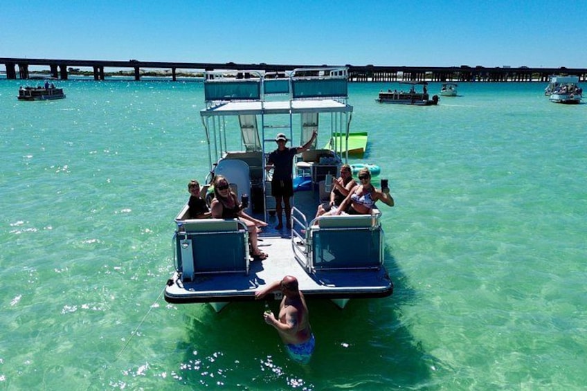 Private Crab Island Double Slides Pontoon Charter 3