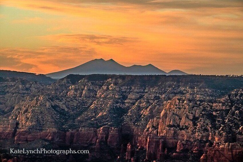 A mountain range with a sunset. 3