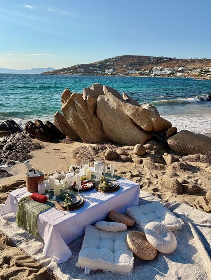 Picture 3 for Activity Mykonos: Luxury Sunset Picnic with Wine & Sea Views 1