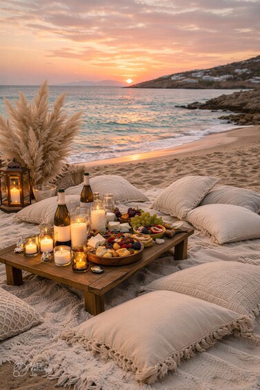Picture 2 for Activity Mykonos: Luxury Sunset Picnic with Wine & Sea Views 2