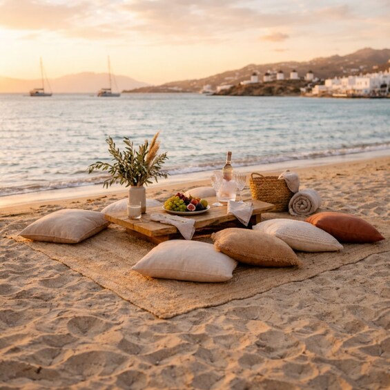 Picture 4 for Activity Mykonos: Luxury Sunset Picnic with Wine & Sea Views 3