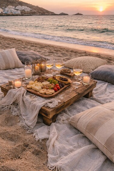 Picture 3 for Activity Mykonos: Luxury Sunset Picnic with Wine & Sea Views 5