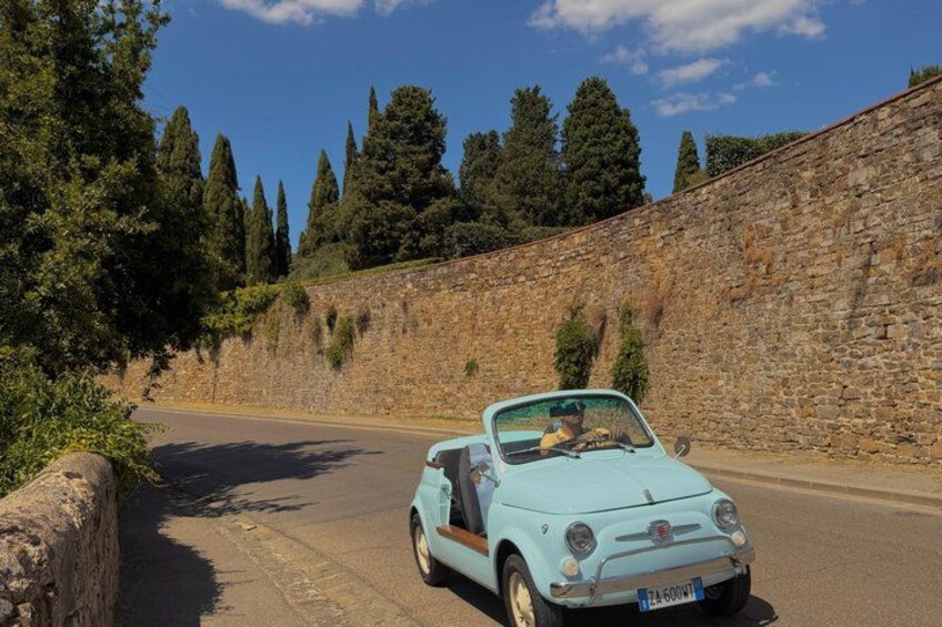 Florence Private Tour in Vintage Fiat 500; Panoramic Views & Wine 5