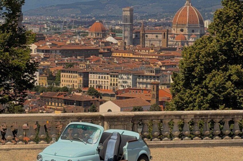 Florence Private Tour in Vintage Fiat 500; Panoramic Views & Wine 4