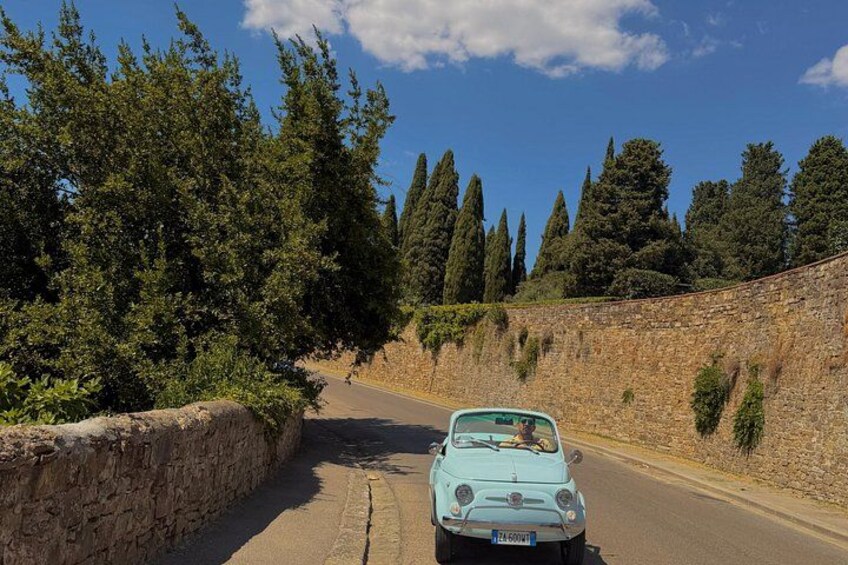Florence Private Tour in Vintage Fiat 500; Panoramic Views & Wine 5