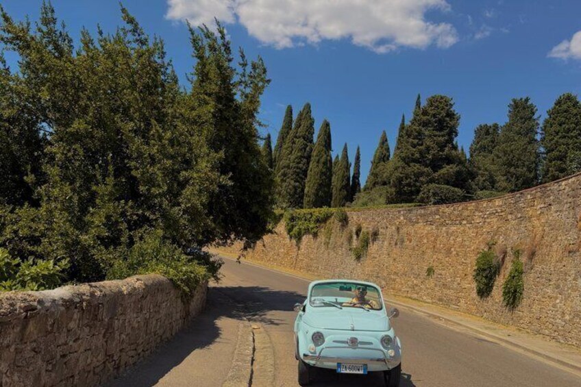 Florence Private Tour in Vintage Fiat 500; Panoramic Views & Wine 3