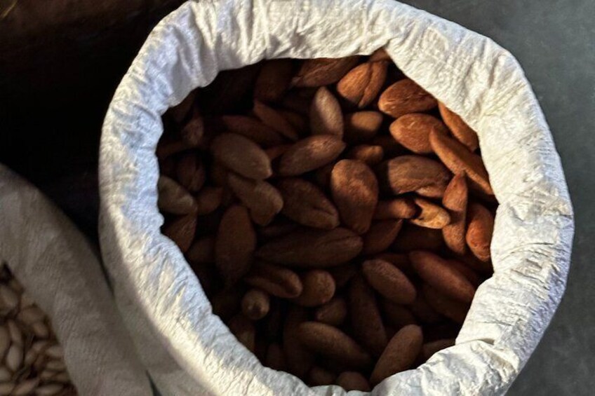 A sack of almonds. 1