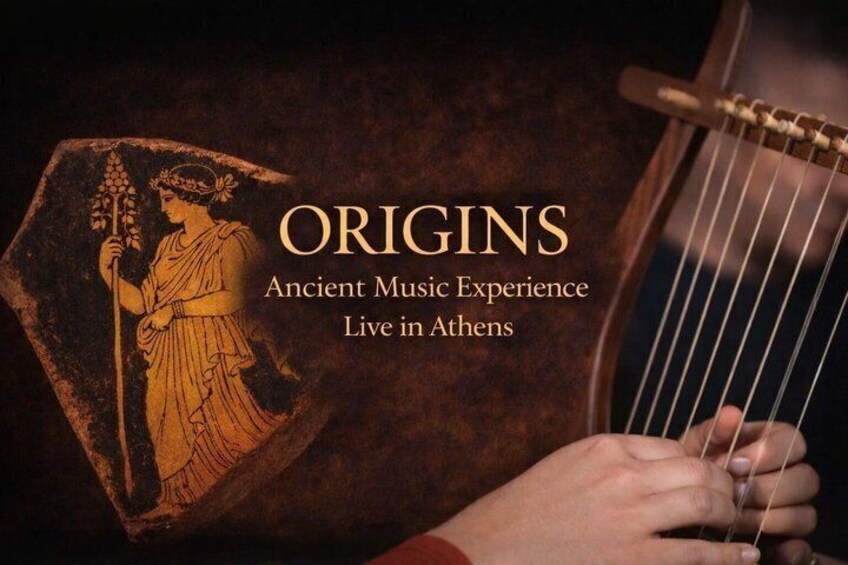 A lyre, a classical stringed instrument, and a figure resembling an ancient Greek deity. 2