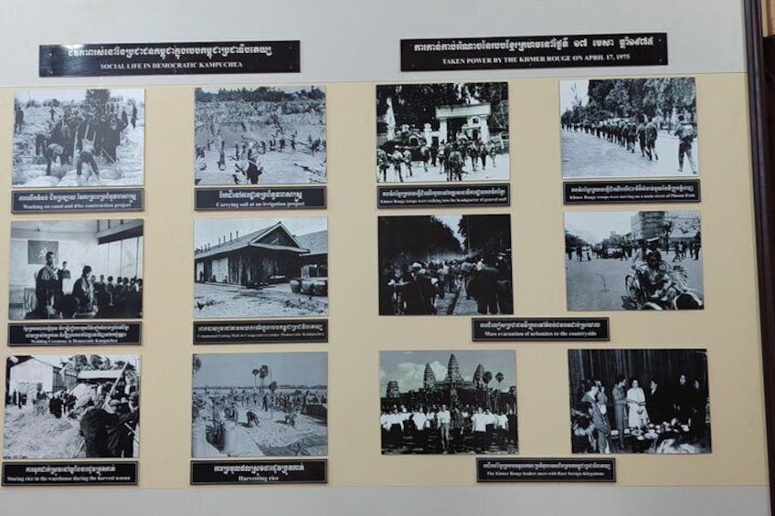 A collection of black and white photographs depicting various social and political events, with text in a non-English script. 2