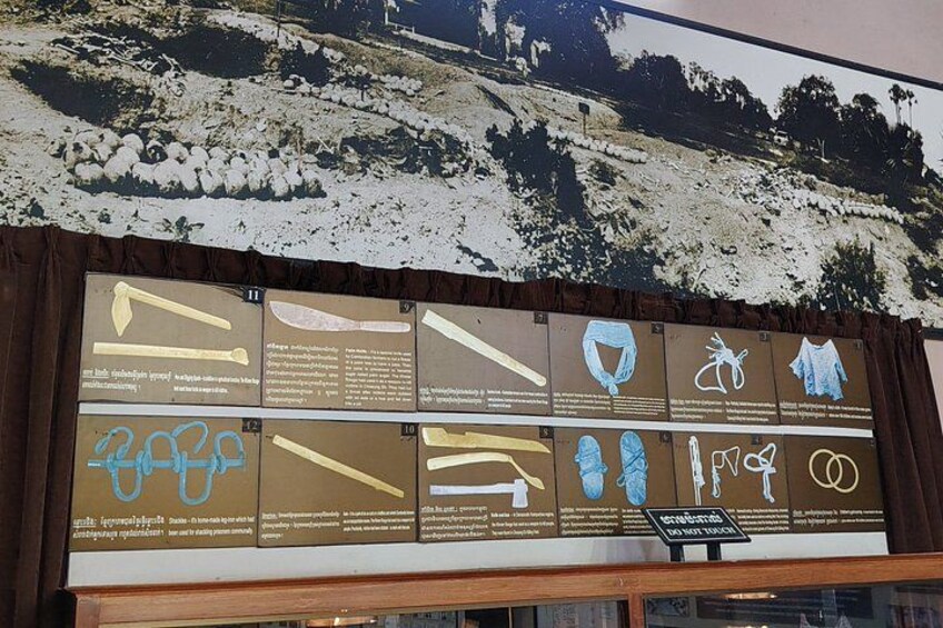A display board with various tools and equipment. 4