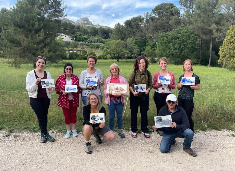 Aubagne: Watercolor sketch hike in the Garlaban hills 1