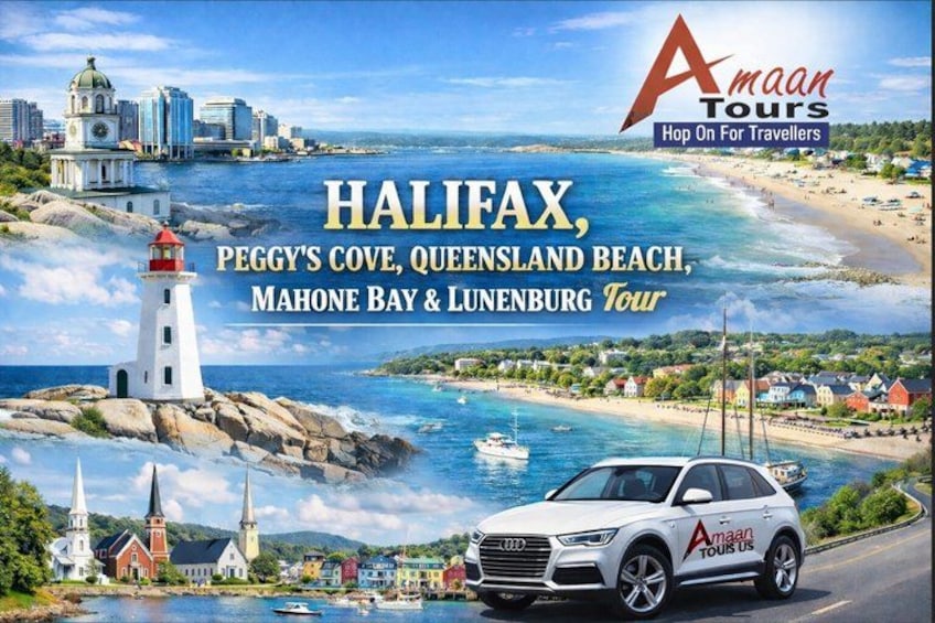 A scenic tour of Halifax, Peggy's Cove, Queensland Beach, Mahone Bay & Lunenburg. 1