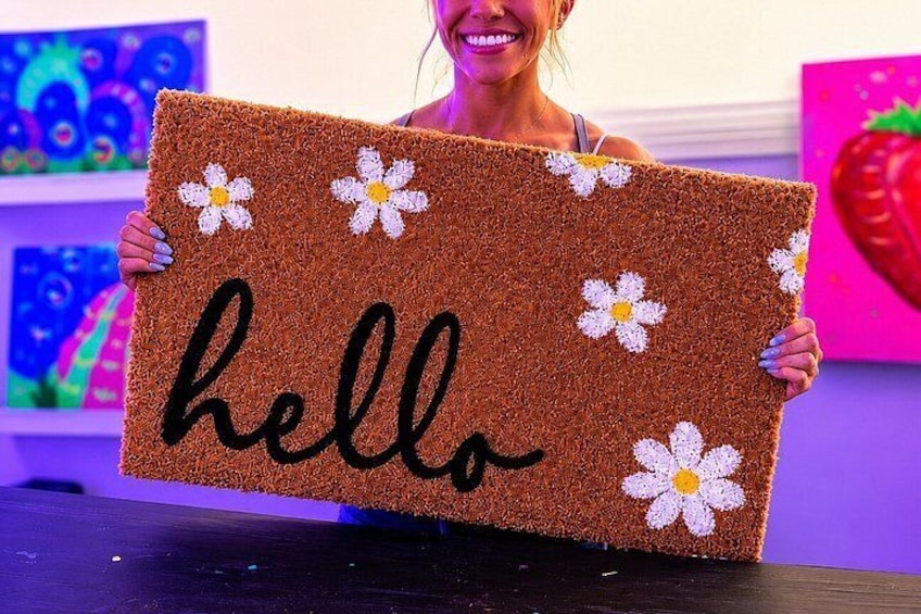 Glow in the Dark Doormat Paint Experience in Houston 1