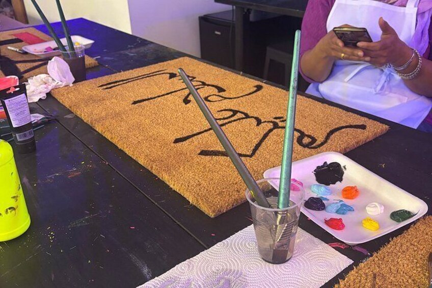 Glow in the Dark Doormat Paint Experience in Houston 2
