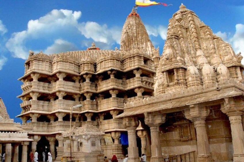 A large, intricately carved temple with multiple spires and detailed stonework. 5