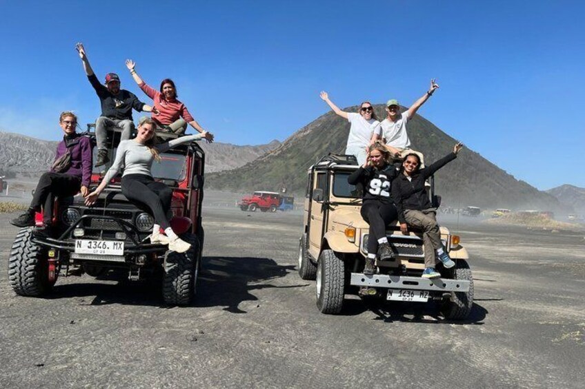 People on off-road vehicles in a rocky, mountainous area. 4