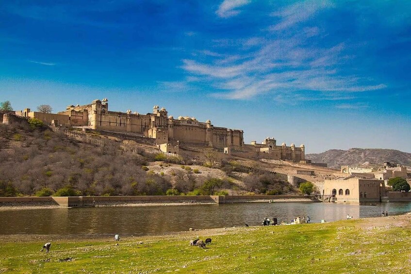 A historic fort on a hill overlooking a river. 1