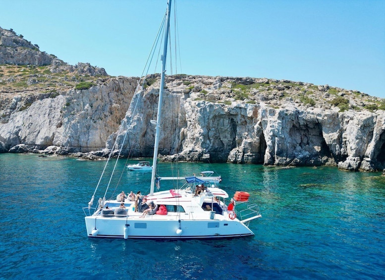 Picture 5 for Activity Rhodes: Catamaran Cruise to Anthony Quinn Bay, Ladiko & Cave 3