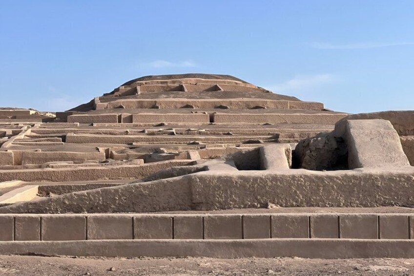 A terraced ancient structure with multiple levels. 5