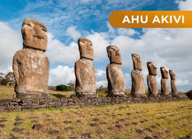A row of Moai statues on Easter Island. 3