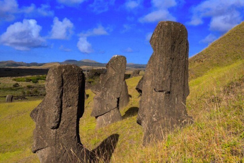 A landscape with standing stone structures. 4