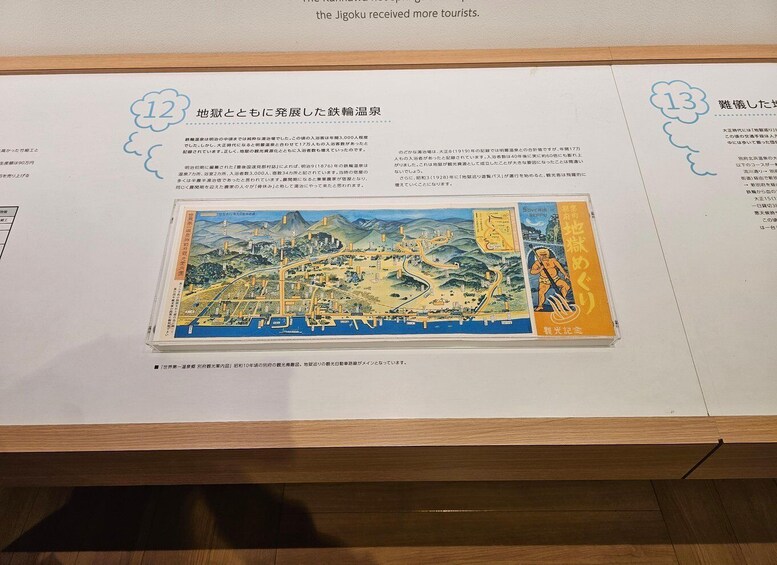 A framed historical map with a coastal city layout, including a port and mountainous terrain. 5