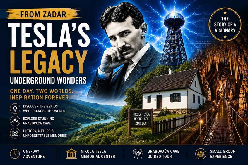 Nikola Tesla's legacy, underground wonders, and a guided tour of Grabova Cave. 1