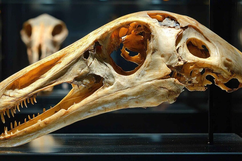 A large, detailed skull with visible teeth and eye sockets. 4