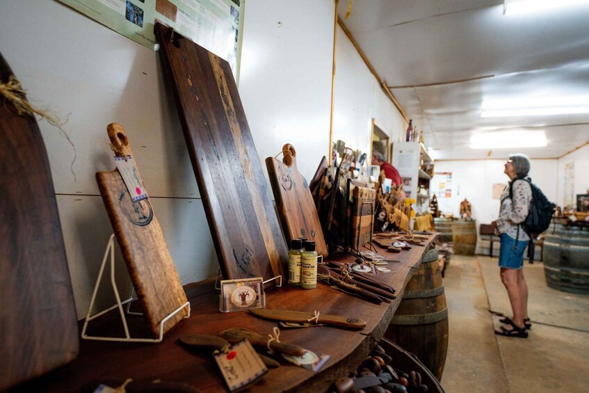 A workshop with wooden tools and equipment. 1