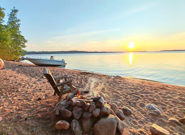 Picture 4 for Activity Tampere: Lake Fishing Experience with boat and Campfire Meal 5